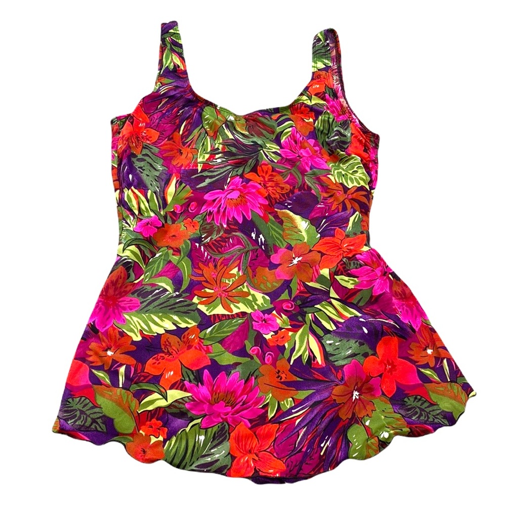 Vintage Sunbird Bright Floral One Piece